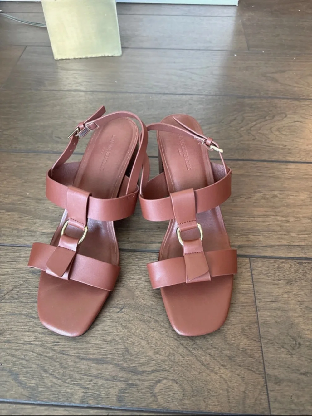 NWOT Banana Republic Brown Block Heel Slingback Sandals